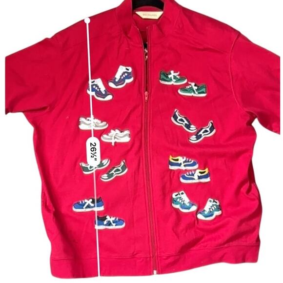 Vintage Embroidered Sneakers Sweatshirt Jacket Full Zip Bechamel Size XL - Picture 8 of 8
